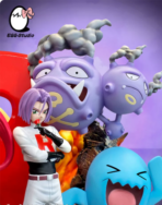 Team Rocket Jessie, James & Meowth Statue – Pokemon | Egg Studio - Image 3