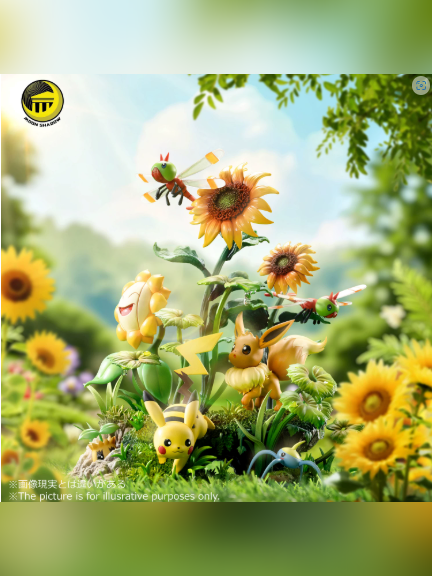 Moon Shadow Palace Studio – Pokemon-Eevee & Pikachu: Sunflower Garden