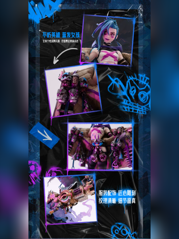 Jinx: Arcane II, Medium Version 1/7 Figure - League Of Legends | Riot Games - product detail