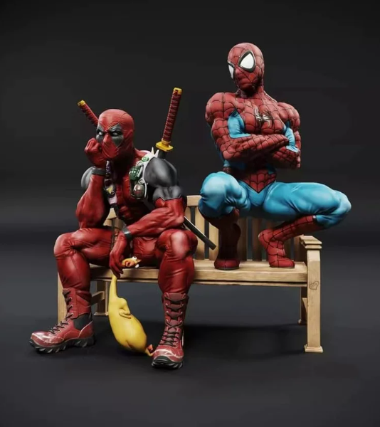 Aw Studio – Marvel-Spider-Man and Deadpool: Seated Duo-1/4