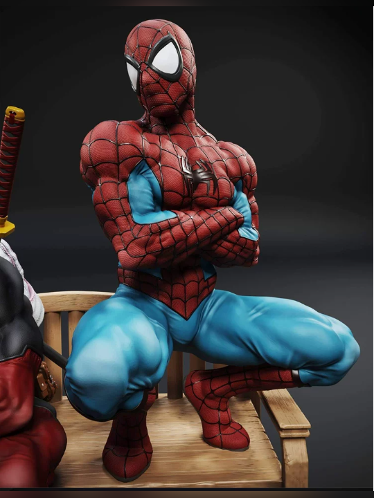 Spider-Man and Deadpool: Seated Duo 1/4 – Marvel | Aw Studio - product detail