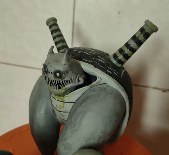 Gothic-style Blastoise figure with twin shoulder cannons, dark shell and green facial accents